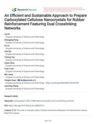 Cellulose Nanocrystals: 高效強化和可持續性改進！